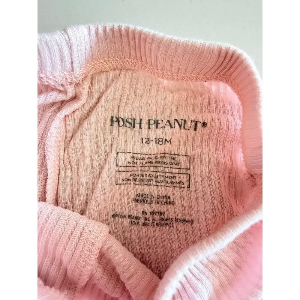 Posh Peanut Girls' Ribbed Pajama Set - Sandy Blush